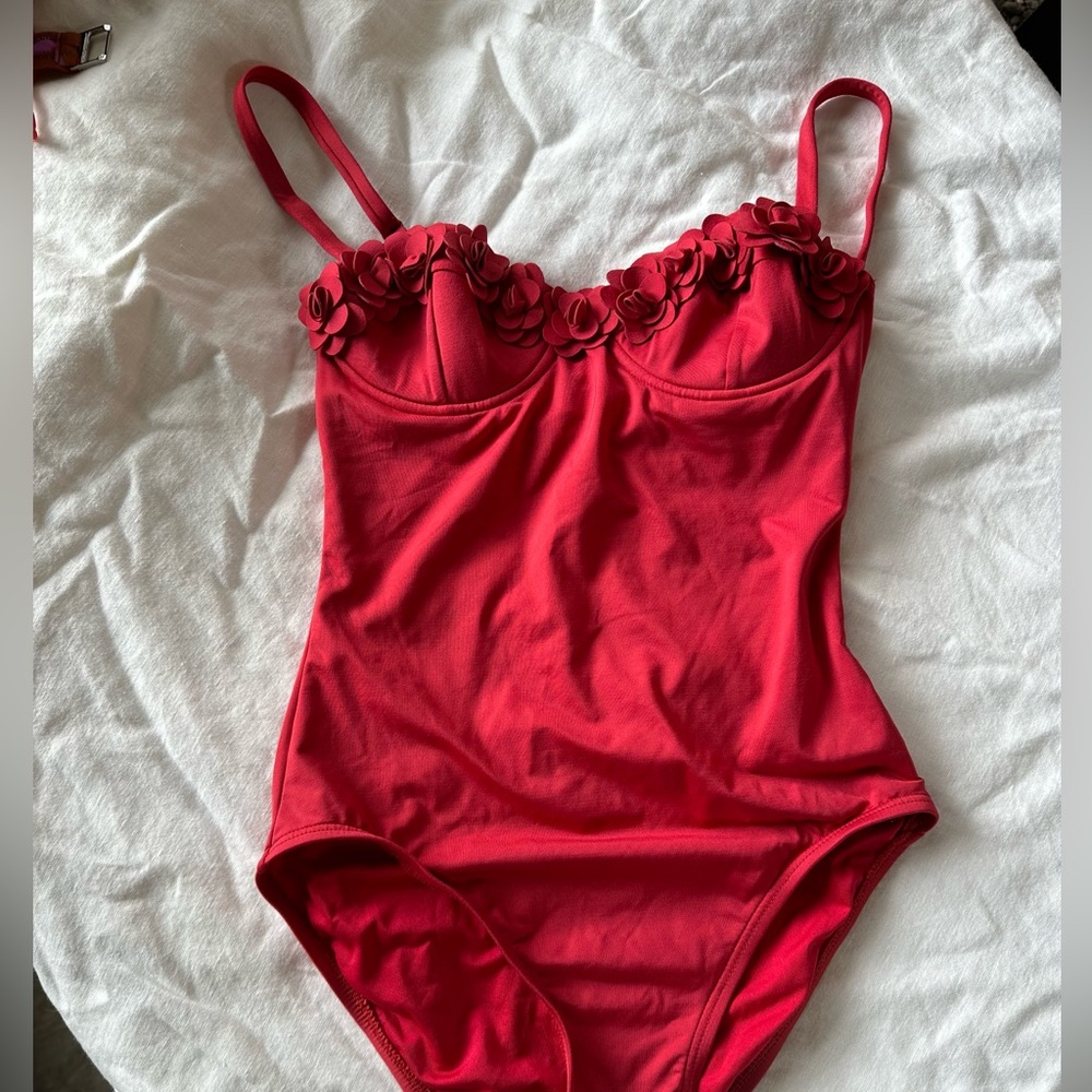 Retro Red One Piece Swim Suit